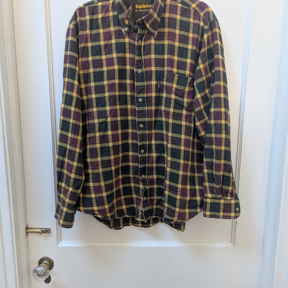 Barbour Men's Plaid Shirt - Yellow and Black